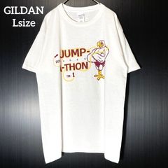 【GILDAN】アメリカ フロリダ州 シトラス・スプリングス 小学校 縄跳び大会 イベント チャリティTシャツ ホークス 鷹 プリントロゴ オーバーサイズ 半袖Tシャツ US古着 USA輸入 ホワイト Lsize