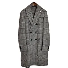 LARDINI ラルディーニ WOOLD Tessuto Esclusivo ウール 限定 ファブリック ダブル チェスター コート JQ23057AQ 46 ベージュ×ブラック×レッド メンズのサムネイル