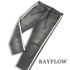 BAYFLOW ベイフロー 春夏★ USED加工 サイドライン ストレッチ イージー デニム パンツ ジーンズ Sz.2 メンズのサムネイル
