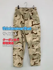 thisisneverthat ディスイズネバーザット カーゴパンツ S ベージュ フルレングス コットン カモフラージュ柄 スタンダード テーパード ハイウエスト ウエストゴム・紐 メンズのサムネイル