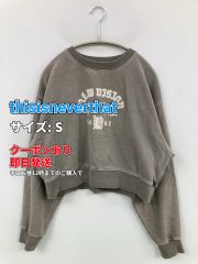 thisisneverthat ディスイズネバーザット スウェット S グレー コットン 前面プリント 長袖 レディース