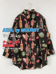 AZUL by MOUSSY アズールバイマウジー シャツ/ブラウス L ブラック リネン・麻 コットン その他総柄 ミドル丈 長袖 レギュラーカラー メンズのサムネイル