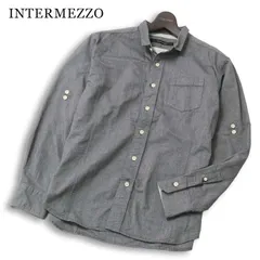 INTERMEZZO インターメッツォ レナウン 通年★ 長袖 シャンブレー シャツ Sz.L メンズ 灰 グレーのサムネイル