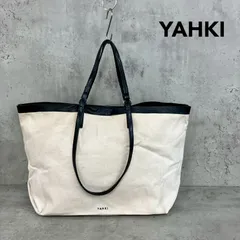 YAHKI ヤーキ キャンバス トートバッグ アイボリー トート バッグ ハンドバッグ かばん カバン 鞄 肩掛け 大容量 A4 通学 通勤 旅行 デイリー カジュアル シンプル おしゃれ マザーズバッグ スクエア ★ ■■のサムネイル