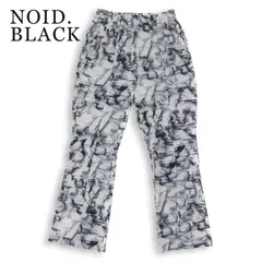 23SS★ NOID. BLACK ノーアイディー 総柄 マーブル柄★ バックスリット フレア パンツ Sz.1 メンズのサムネイル