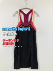 nanette lepore ワンピース M ネイビー コットン 無地 その他総柄 ライン柄 袖なし ひざ丈 フレア レディースのサムネイル