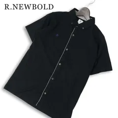 R.NEWBOLD ポールスミス 春夏★ 半袖 ロゴ刺繍 ボタンダウン シャツ Sz.M メンズ 黒のサムネイル