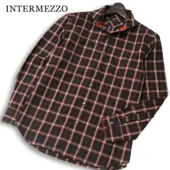 INTERMEZZO インターメッツォ レナウン 通年★ ゆったり 長袖 チェック シャツ Sz.L メンズのサムネイル