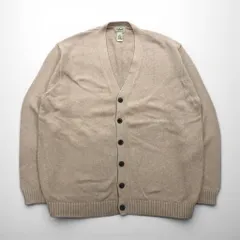 L.L.Bean 90年代 ニット カーディガン 2XL ベージュ コットン Vネック KU39のサムネイル