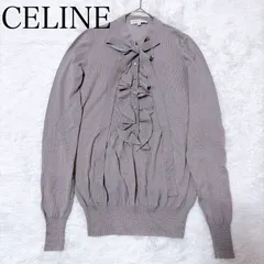 CELINE(セリーヌ） カシミヤ100% フリルボウタイニットのサムネイル