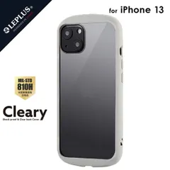 iPhone 13 対応 ケース カバー 背面タイプ 耐衝撃 ハイブリッドケース 「Cleary」 クリア 透明 写真 ステッカー カスタム ハニカム構造 シンプル コールドグレー LP-IM21PLCGY 【mst-32246】【★A】のサムネイル
