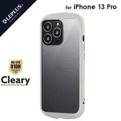 iPhone 13 Pro 対応 ケース カバー 背面タイプ 耐衝撃 ハイブリッドケース 「Cleary」 クリア 透明 写真 ステッカー カスタム ハニカム構造 シンプル コールドグレー LP-IP21PLCGY 【mst-33106】【★A】のサムネイル