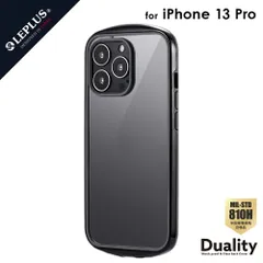 iPhone 13 Pro 対応 ケース カバー 背面タイプ 耐衝撃 ハイブリッドケース 「Duality」 マット 光沢 クリア 透明 写真 ステッカー カスタム ハニカム構造 シンプル ブラック LP-IP21PLDBK 【mst-33151】【★A】のサムネイル