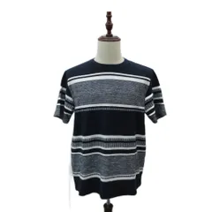 ユナイテッドアローズ A DAY IN THE LIFE UNITED ARROWS ニット カットソー XL 紺 ボーダー柄 半袖 ラウンドネック /SY43 ■ECA006のサムネイル