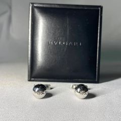 希少 BVLGARI ブルガリ ブランドロゴ文字 立体ボール型カフス スターリングシルバー SV925 カフリンクス ボタン 希少 BVLGARI ブルガリ ブランドロゴ文字 立体ボール型カフス