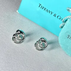 美品 TIFFANY ティファニー エルサペレッティ 鏡面スターリングシルバー エターナル カフス カフリンクス ボタン SV925 付属ありのサムネイル