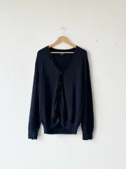 (正規品) A.P.C. アーペーセー カシミア ブレンド ネイビー Vネック カーディガン xlのサムネイル