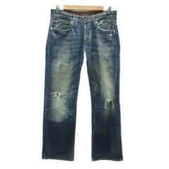 アルマーニエクスチェンジ A/X ARMANI EXCHANGE デニムパンツ ジーンズ ストレートパンツ ロング丈 ダメージ加工 31インチ 紺 /SY15 ■ECA001のサムネイル