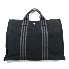 美品】エルメス HERMES フールトゥ MM 黒 通勤・通学 トート男女共用
