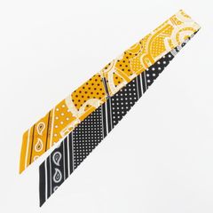 HERMÈS エルメス エプロンドール ツイリー シルクスカーフ オレンジ/黒