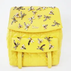 Christian Dior クリスチャンディオール カナージュ スターダスト ドラゴンフライ クリスタル レザ― バックパック イエロー K10-k049のサムネイル