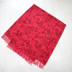 M05-k013 VALENTINO ヴァレンティノ フラワー総柄 カシミア ショール レッドのサムネイル