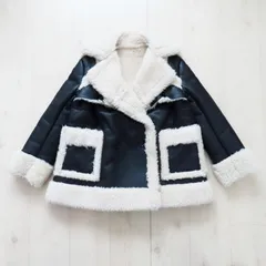 M04-k148 Sacai サカイ 22AW フェイクシェアリングムートン ダブルコート サイズ1 ブラック/ベージュのサムネイル