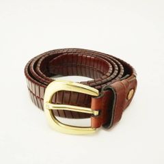 BALLY 배리 뜨개질 가죽 남성 벨트 100/40 브라운 M11-k069