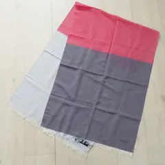 M11-k797 ARMANI COLLEZIONI アルマーニコレッツォーニ コットン/アクリル ストール ショール グレー/ピンクのサムネイル