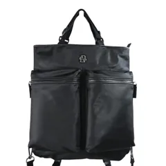 HUGOBOSS ヒューゴボス ロゴプレート ナイロン 2WAY トートバッグ バックパック リュック ブラック M2605-k131のサムネイル