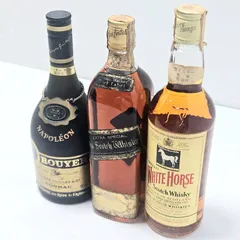 【未開封品】古酒 特級 ホワイトホース ジョニーウォーカー ブラックラベル ルイエ ナポレオン 3本セット 760ml 700mlのサムネイル