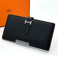 【極美品】HERMES エルメス　べアンスフレ　□Q ブラック　長財布　箱付きのサムネイル