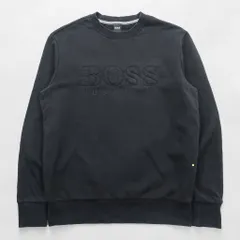 HUGO BOSS クルーネック スウェット トレーナー L ブラック コットン ロゴ刺繍のサムネイル
