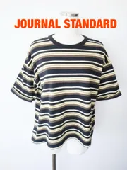 【2024年製】JOURNAL STANDARD　ジャーナルスタンダード　汗ジミ防止天竺ロールアップT　定価4,950円　2024年製　F（フリー）　ブラック×イエロー×ホワイト等　綿100%　半袖　送料込み　6468334のサムネイル