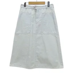 アーペーセー A.P.C. デニムスカート ひざ丈 38 青系 ブルー タイト コンチョボタン バックスリット サイドポケット のサムネイル
