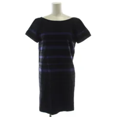 サカイラック sacai luck ワンピース 2 青 紺 半袖 ミニ丈 ボーダー 異素材切り替え 13SSLU504 /GG ■GY53のサムネイル