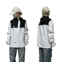 THE NORTH FACE ザノースフェイス 白 ブラック オーバーサイズ フード ウィンドブレーカー トラック ジャケット Mのサムネイル