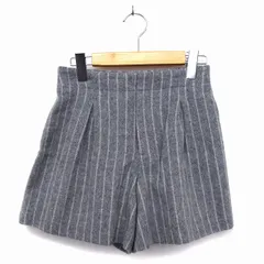 レッセパッセ LAISSE PASSE パンツ ショート ワイド ウール タック ジップフライ ストライプ 36 グレー /NT11のサムネイル