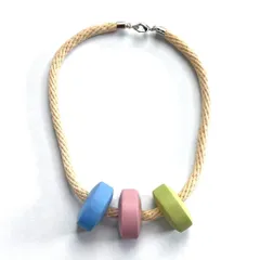 MM6 Maison Margiela ロープネックレス チョーカー 3連 ドーナツビーズ パステル マルチカラー S41UU0003 イタリア製のサムネイル