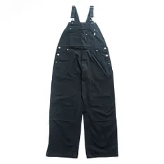 HOLMES WORKWEAR ダック キャンバス ダブルニー オーバーオール M ブラック ビブ サロペットのサムネイル