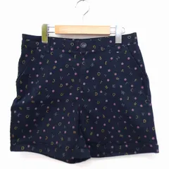 パーリッシィ PAR ICI パンツ ショート アルファベット柄 ロールアップ コットン 綿 2 ネイビー 紺 /FT13のサムネイル