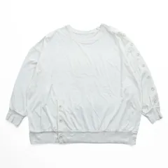 Ground Y (Yohji Yamamoto) サイドボタン 長袖カットソー リブ袖 スウェット ホワイト GI-T10-040 日本製のサムネイル