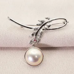 美品 希少 田崎真珠 マベパール×ルビー ブローチ シルバー/25-1782Sのサムネイル