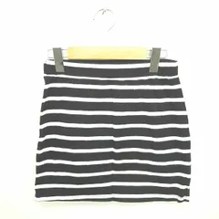 オールドネイビー OLD NAVY 子供服 スカート タイト ボーダー ミニ 10-12 黒 白 ブラック ホワイト /TT9のサムネイル