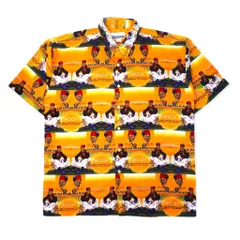 90年代 SKOOPS WORLDWIDE 総柄 グラフィック シャツ アロハシャツ XXL イエロー ポリエステル ビッグサイズのサムネイル