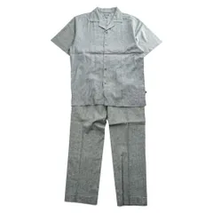 STACY ADAMS リネン 半袖 開襟シャツ スラックス セットアップ XL グレー オープンカラー ボックスシルエットのサムネイル