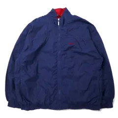 NIKE 90年代 ナイロンジャケット XL ネイビー バックロゴ スウォッシュロゴ 銀タグ ビッグサイズのサムネイル