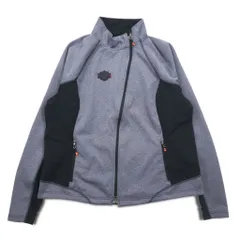 HARLEY DAVIDSON ソフトシェルジャケット ジャージ L グレー ストレッチ サムホール ダブルジップのサムネイル