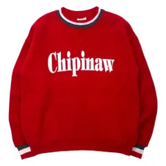 Velva Sheen USA製 90年代 リブライン スウェット L レッド コットン 裏起毛 前V Chipinawのサムネイル