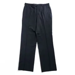 BURBERRY BLACK LABEL 日本製 スラックス パンツ L ダークネイビー ストライプ 羊毛 センタープレスのサムネイル